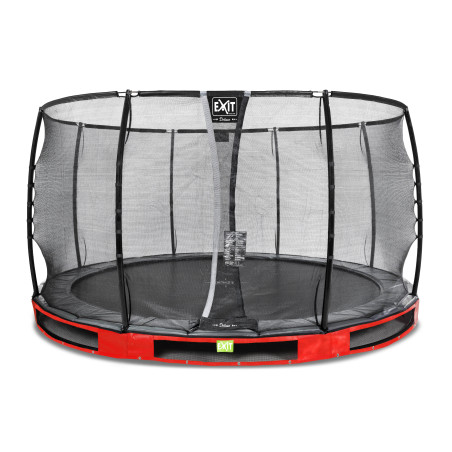 EXIT Trampoline enterré Elegant Premium ø366cm avec filet de sécurité Deluxe - rouge