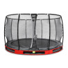 EXIT Trampoline enterré Elegant Premium ø366cm avec filet de sécurité Deluxe - rouge