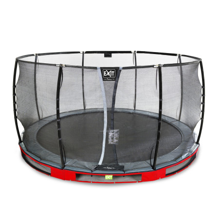 EXIT Trampoline enterré Elegant Premium ø366cm avec filet de sécurité Deluxe - rouge