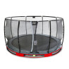 EXIT Trampoline enterré Elegant Premium ø366cm avec filet de sécurité Deluxe - rouge