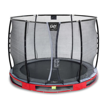 EXIT Trampoline enterré Elegant Premium ø305cm avec filet de sécurité Deluxe - rouge