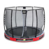 EXIT Trampoline enterré Elegant Premium ø305cm avec filet de sécurité Deluxe - rouge