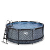 EXIT Piscine Stone ø360x122cm avec pompe de filtration - grise