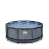 EXIT Piscine Stone ø360x122cm avec pompe de filtration - grise