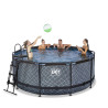 EXIT Piscine Stone ø360x122cm avec pompe de filtration - grise
