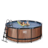 EXIT Piscine Wood ø360x122cm avec pompe de filtration - marron