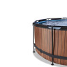 EXIT Piscine Wood ø360x122cm avec pompe de filtration à sable - marron