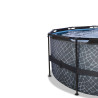 EXIT Piscine Stone ø450x122cm avec pompe de filtration - grise