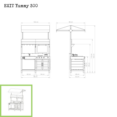 EXIT Cuisine de plein air en bois Yummy 300 - nature