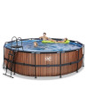 EXIT Piscine Wood ø450x122cm avec pompe de filtration - marron