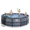 EXIT Piscine Stone ø450x122cm avec pompe de filtration à sable - grise