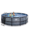 EXIT Piscine Stone ø450x122cm avec pompe de filtration à sable - grise