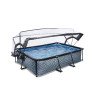 EXIT Piscine couverte Stone 220x150x65cm avec pompe filtrante - grise