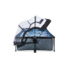 EXIT Piscine couverte Stone 220x150x65cm avec pompe filtrante - grise