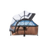 EXIT Piscine couverte Wood 220x150x65cm avec pompe filtrante - marron