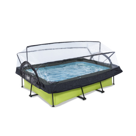 EXIT Piscine couverte Lime 220x150x65cm avec pompe filtrante - vert