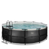 EXIT Piscine Black Leather ø450x122cm avec pompe filtrante - noir