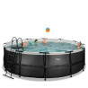 EXIT Piscine Black Leather ø450x122cm avec pompe filtrante - noir