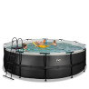 EXIT Piscine Black Leather ø450x122cm avec pompe filtrante - noir