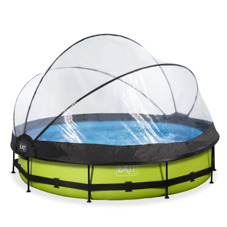 EXIT Piscine couverte Lime ø360x76cm avec pompe filtrante - vert