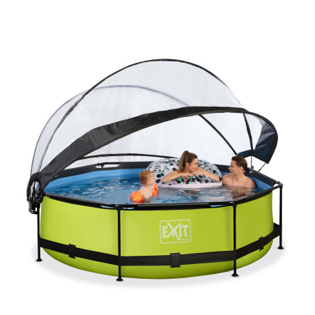 EXIT Piscine couverte Lime ø300x76cm avec pompe filtrante - vert