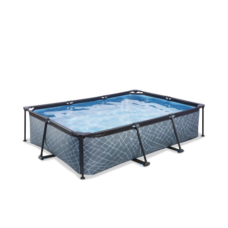 EXIT Piscine Stone 300x200x65cm avec pompe de filtration - grise