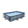 EXIT Piscine Stone 300x200x65cm avec pompe de filtration - grise