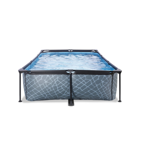 EXIT Piscine Stone 300x200x65cm avec pompe de filtration - grise