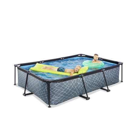 EXIT Piscine Stone 300x200x65cm avec pompe de filtration - grise