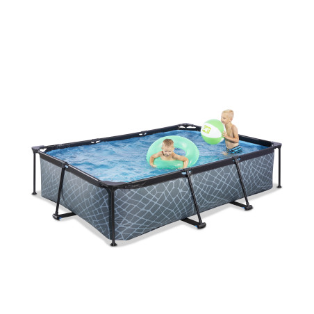 EXIT Piscine Stone 300x200x65cm avec pompe de filtration - grise