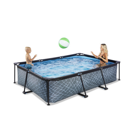 EXIT Piscine Stone 300x200x65cm avec pompe de filtration - grise