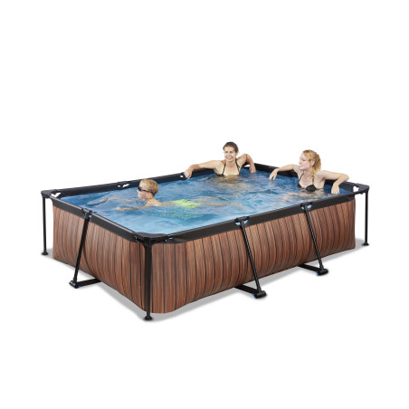 EXIT Piscine Wood 300x200x65cm avec pompe de filtration - marron