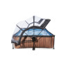 EXIT Piscine couverte Wood 300x200x65cm avec pompe de filtration - marron