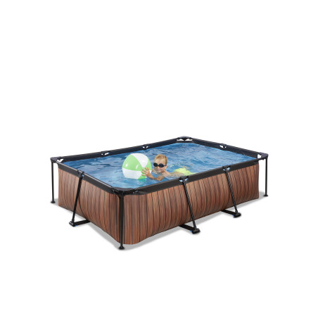 EXIT Piscine Wood 220x150x65cm avec pompe filtrante - marron