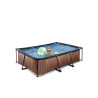 EXIT Piscine Wood 220x150x65cm avec pompe filtrante - marron