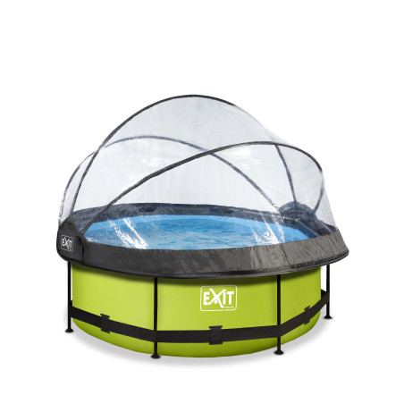EXIT Piscine couverte Lime ø244x76cm avec pompe filtrante - vert