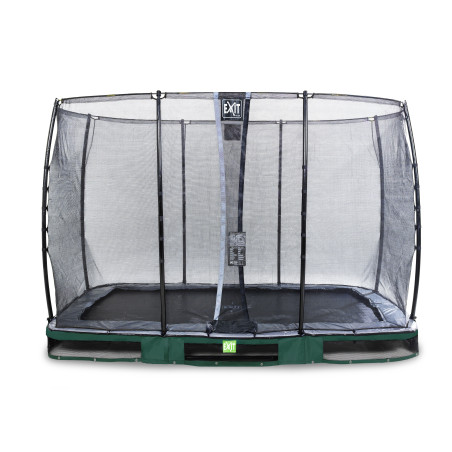 EXIT Trampoline enterré Elegant de 214x366cm avec filet de sécurité Economy - vert