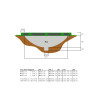EXIT Trampoline enterré Elegant de 214x366cm avec filet de sécurité Economy - vert