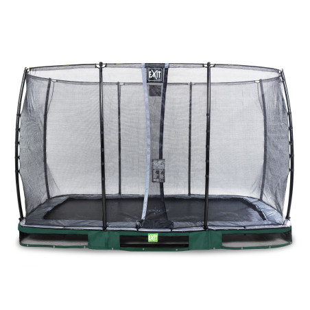 EXIT Trampoline enterré Elegant de 244x427cm avec filet de sécurité Economy - vert