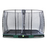 EXIT Trampoline enterré Elegant de 244x427cm avec filet de sécurité Economy - vert