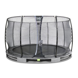 EXIT Trampoline enterré Elegant ø366cm avec filet de sécurité Economy - gris