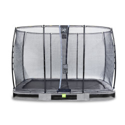 EXIT Trampoline enterré Elegant de 214x366cm avec filet de sécurité Economy - gris