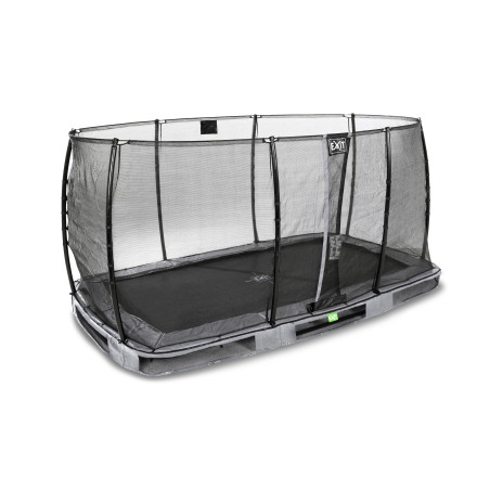 EXIT Trampoline enterré Elegant de 214x366cm avec filet de sécurité Economy - gris
