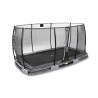 EXIT Trampoline enterré Elegant de 214x366cm avec filet de sécurité Economy - gris