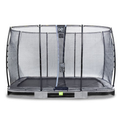 EXIT Trampoline enterré Elegant de 244x427cm avec filet de sécurité Economy - gris