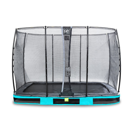 EXIT Trampoline enterré Elegant de 214x366cm avec filet de sécurité Economy - bleu