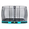 EXIT Trampoline enterré Elegant de 244x427cm avec filet de sécurité Economy - bleu
