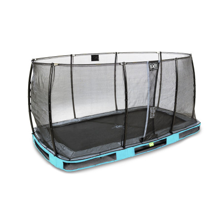 EXIT Trampoline enterré Elegant de 244x427cm avec filet de sécurité Economy - bleu