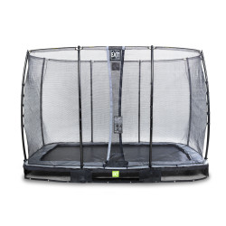 EXIT Trampoline enterré Elegant de 214x366cm avec filet de sécurité Economy - noir
