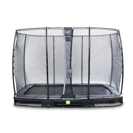 EXIT Trampoline enterré Elegant de 214x366cm avec filet de sécurité Economy - noir